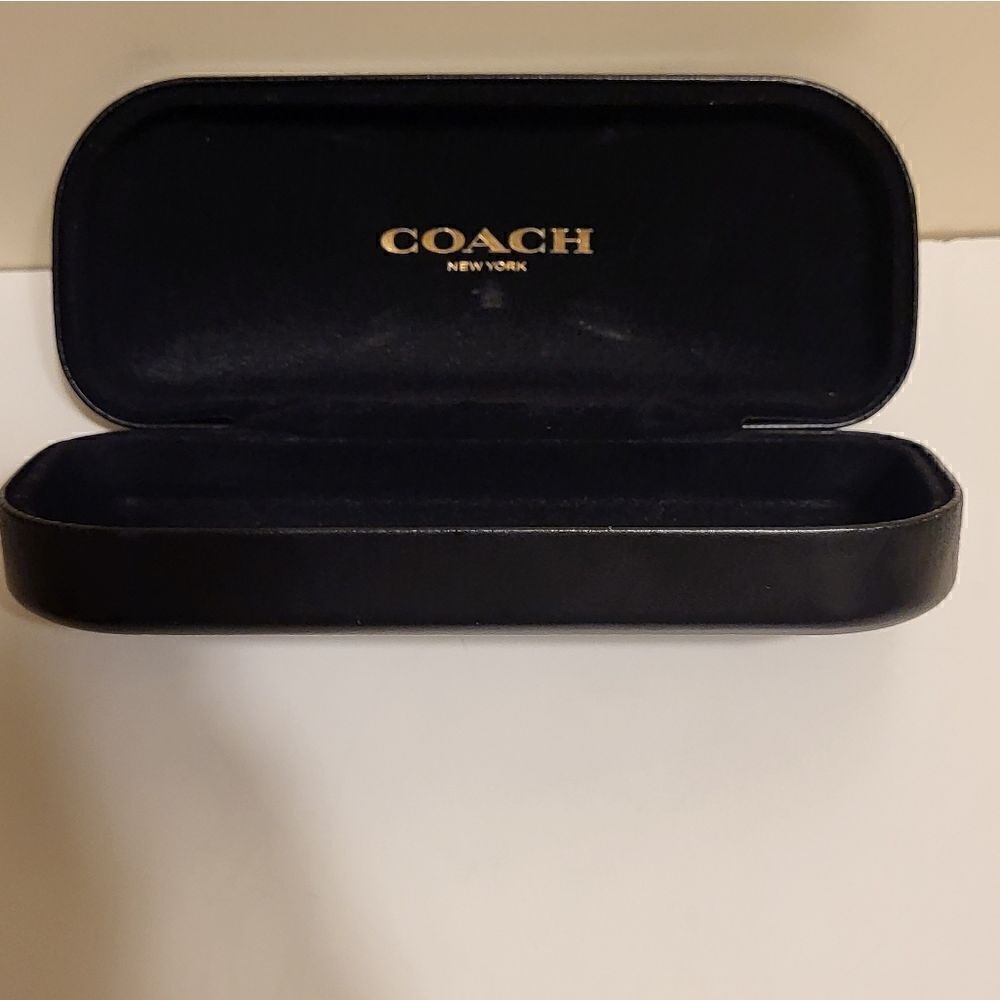 New Authentic Coach New York Black Leather Clamshell Eye/Sunglasses Case - Picture 2 of 4